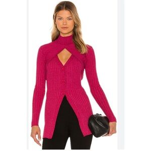 Ronny Kobo Womens‎ Garner Sweater Set Burgundy Ribbed Sz M